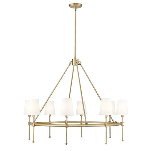 Millennium Lighting Adorra 8Lt 40" Chandelier, Vintage Brass/White