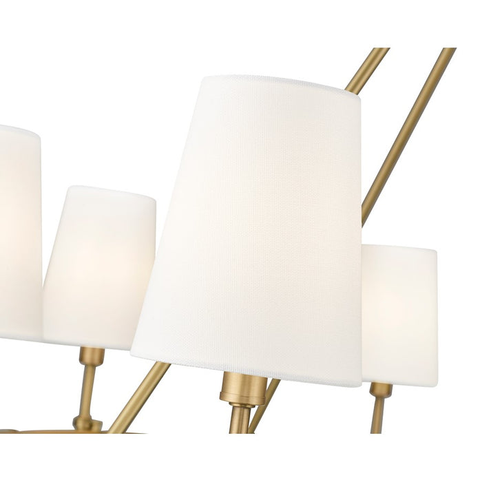 Millennium Lighting Adorra 8Lt 40" Chandelier, Vintage Brass/White