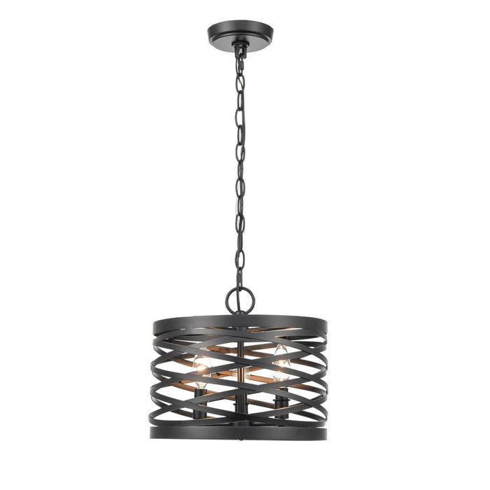 Millennium Lighting 3 Light Pendant, Matte Black