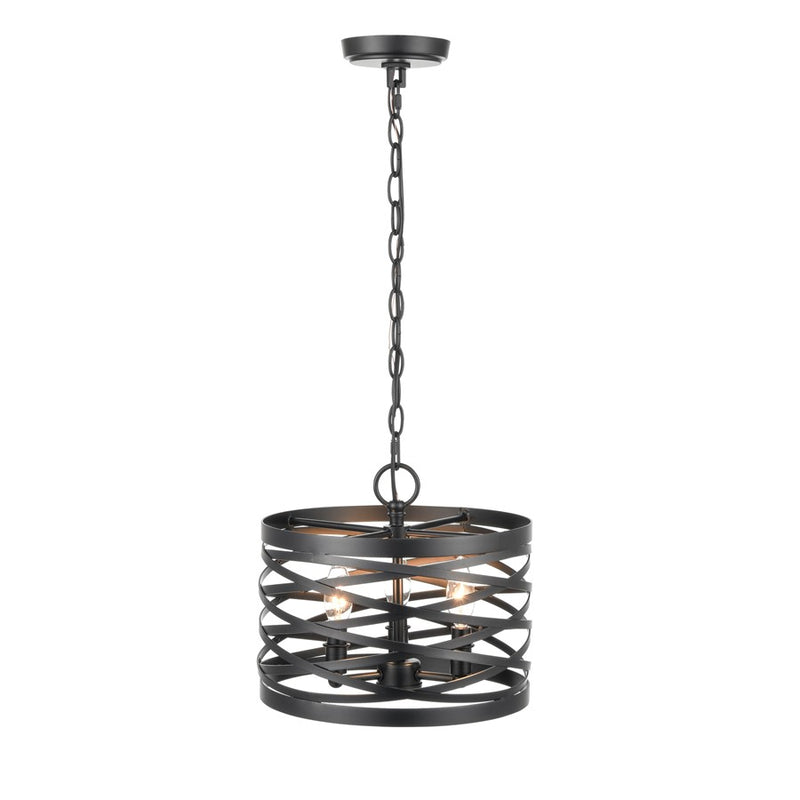 Millennium Lighting 3 Light Pendant, Matte Black