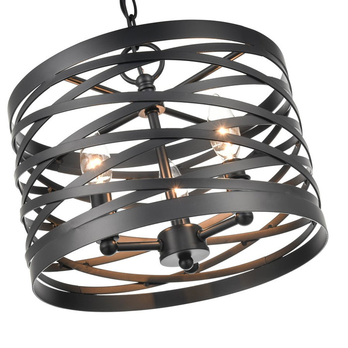 Millennium Lighting 3 Light Pendant, Matte Black