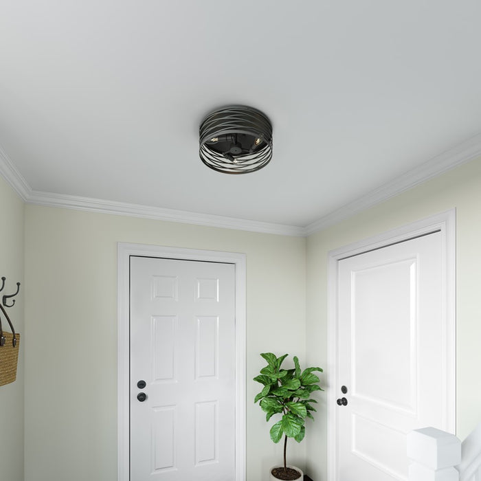 Millennium Lighting 3 Light 9" Flush Mount, Matte Black