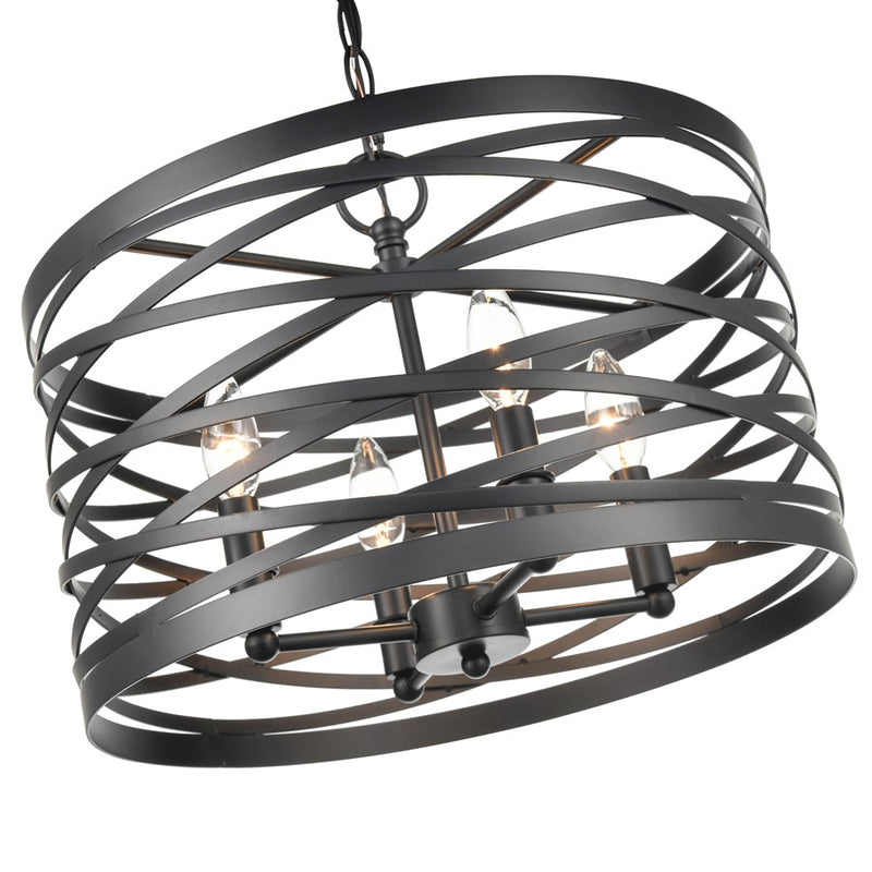 Millennium Lighting 4 Light Pendant, Matte Black