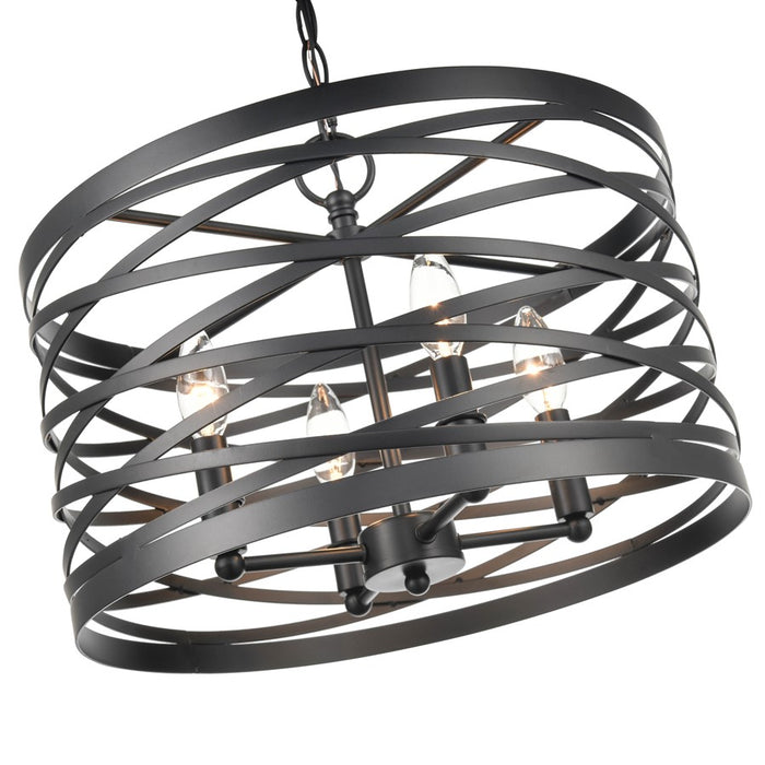 Millennium Lighting 4 Light Pendant, Matte Black