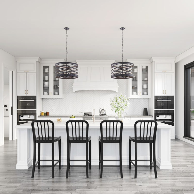 Millennium Lighting 4 Light Pendant, Matte Black