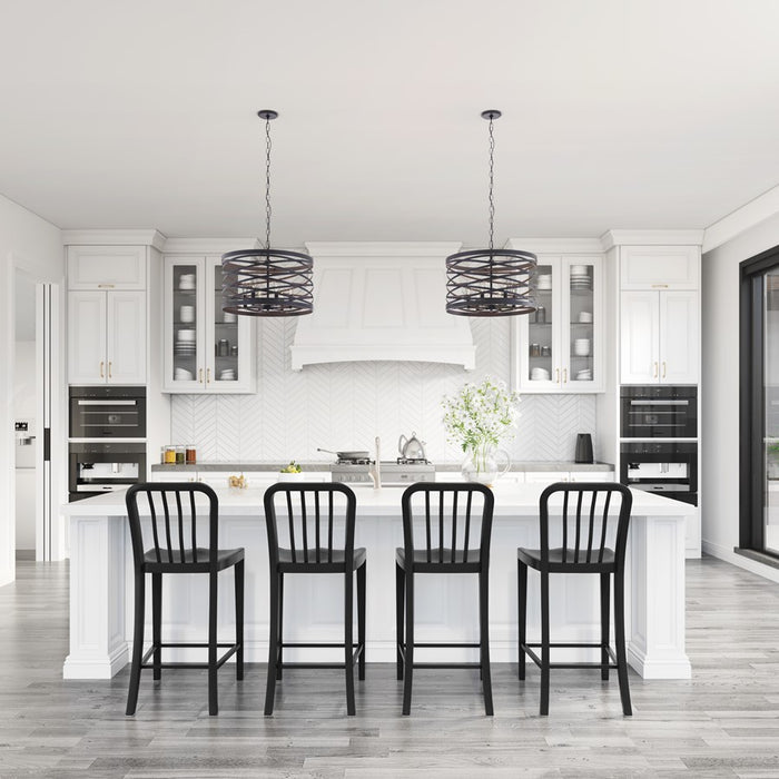 Millennium Lighting 4 Light Pendant, Matte Black