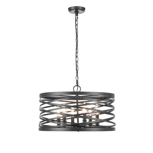 Millennium Lighting 6 Light Pendant, Matte Black