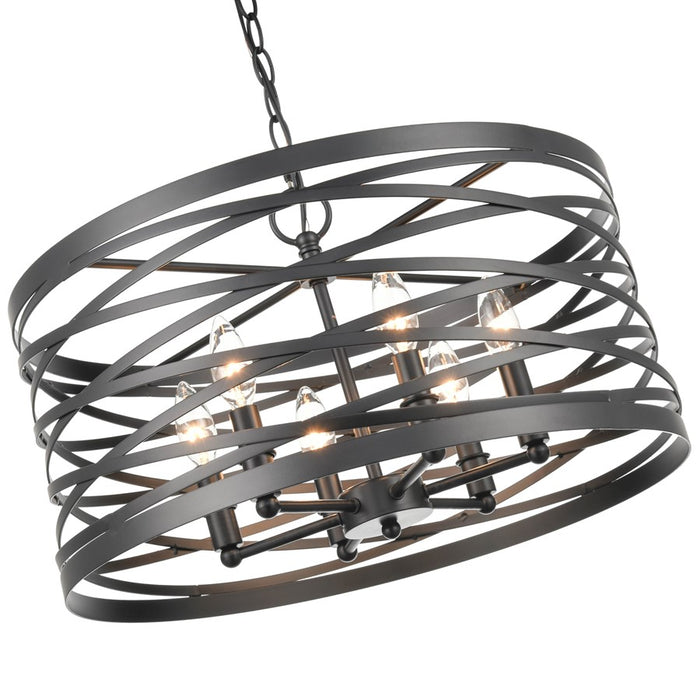 Millennium Lighting 6 Light Pendant, Matte Black