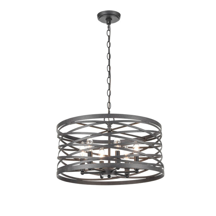 929 Lighting 6Lt Pendant, Weathered Iron - 170026-WI
