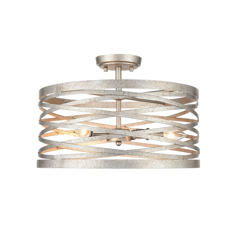 Millennium Lighting 3 Light Semi Flush Mount, Antique Nickel - 170033-AN