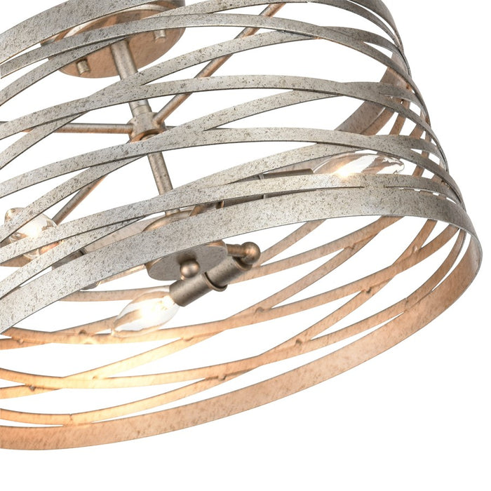 Millennium Lighting 3 Light Semi Flush Mount, Antique Nickel