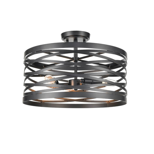 Millennium Lighting 3 Light 11" Flush Mount, Matte Black