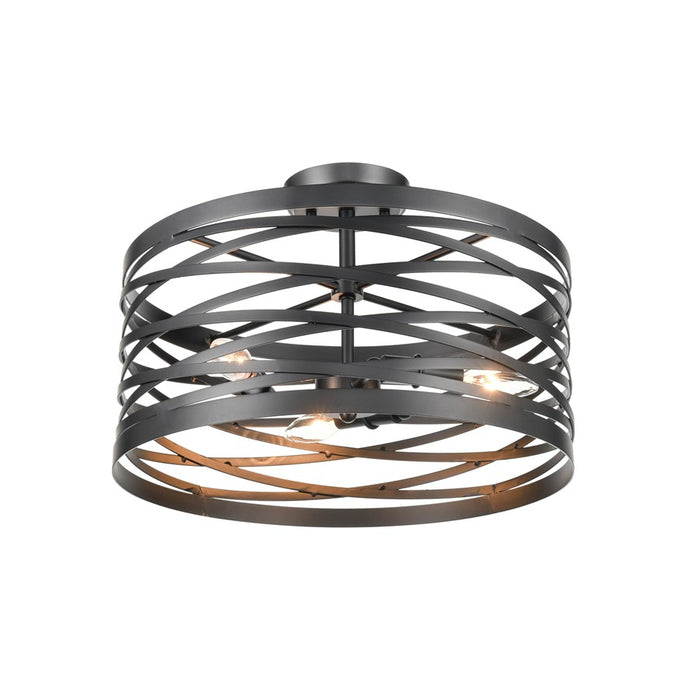 Millennium Lighting 3 Light 11" Flush Mount, Matte Black