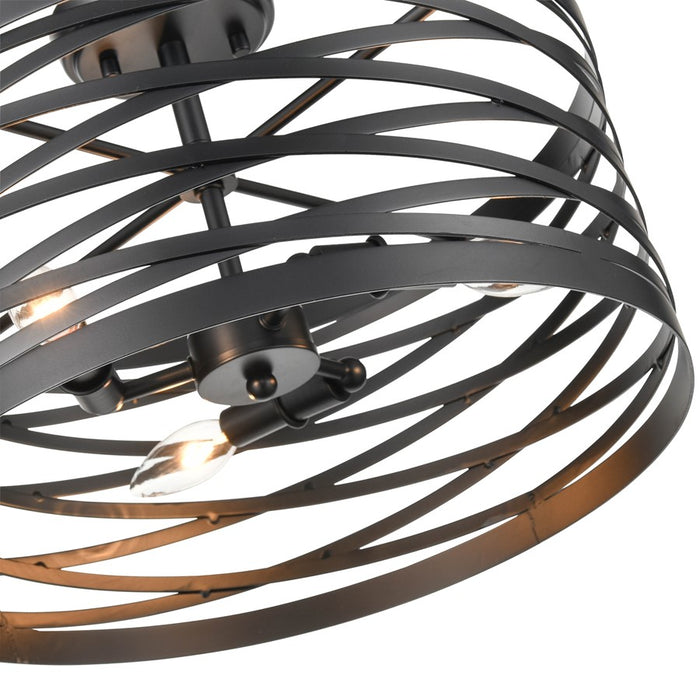 Millennium Lighting 3 Light 11" Flush Mount, Matte Black