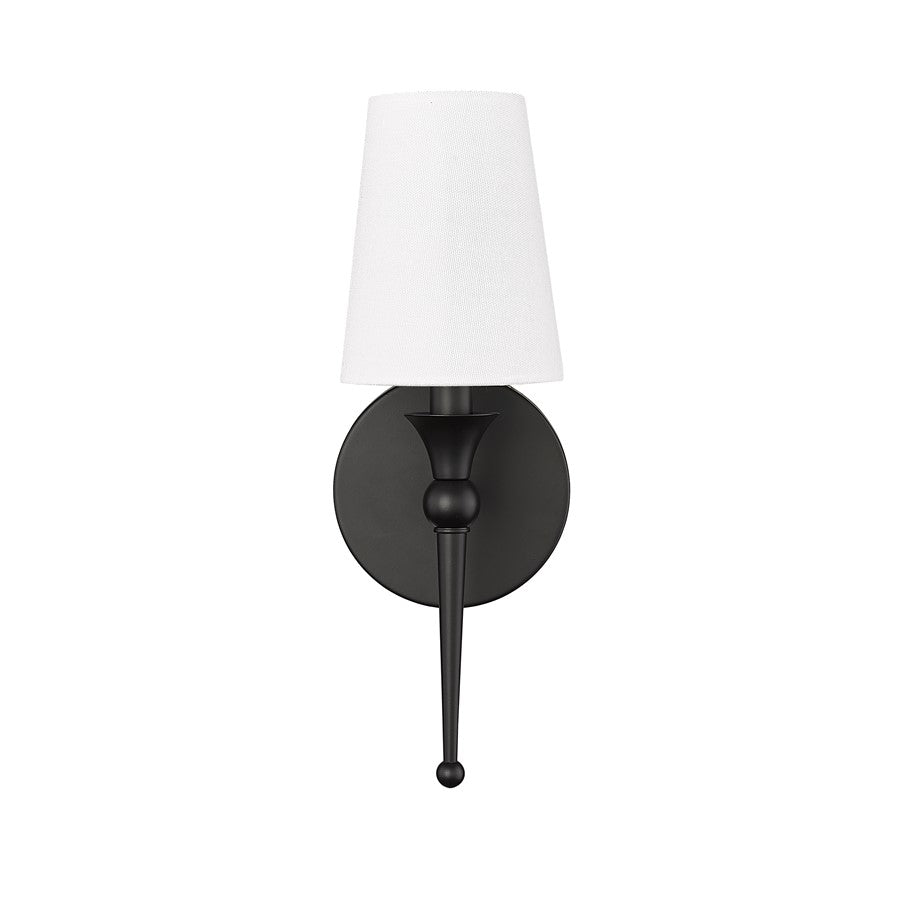 Millennium Lighting 1Lt 14" Wall Sconce, Black/Linen - 17101-MB
