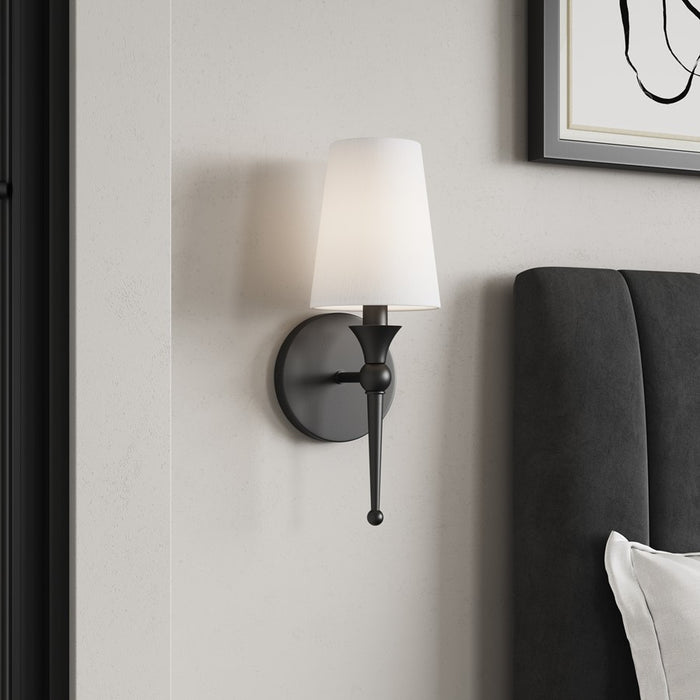 Millennium Lighting 1Lt 14" Wall Sconce, Black/Linen