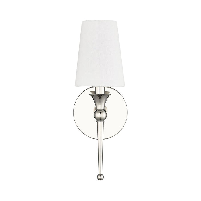 Millennium Lighting 1Lt Wall Sconce, Polished Nickel/Linen - 17101-PN
