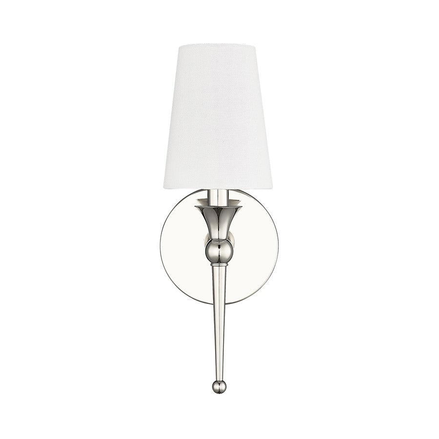 Millennium Lighting 1Lt Wall Sconce, Polished Nickel/Linen - 17101-PN