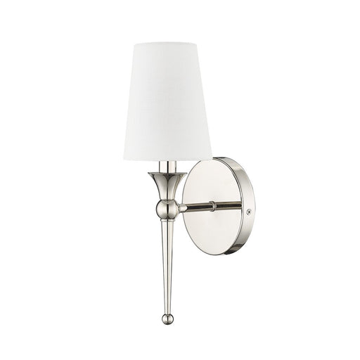 Millennium Lighting 1Lt Wall Sconce, Polished Nickel/Linen