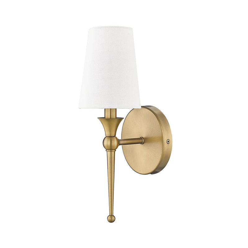 Millennium Lighting 1Lt 14" Wall Sconce, Vintage Brass/Linen