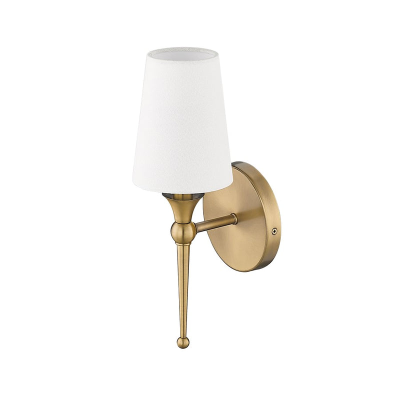 Millennium Lighting 1Lt 14" Wall Sconce, Vintage Brass/Linen
