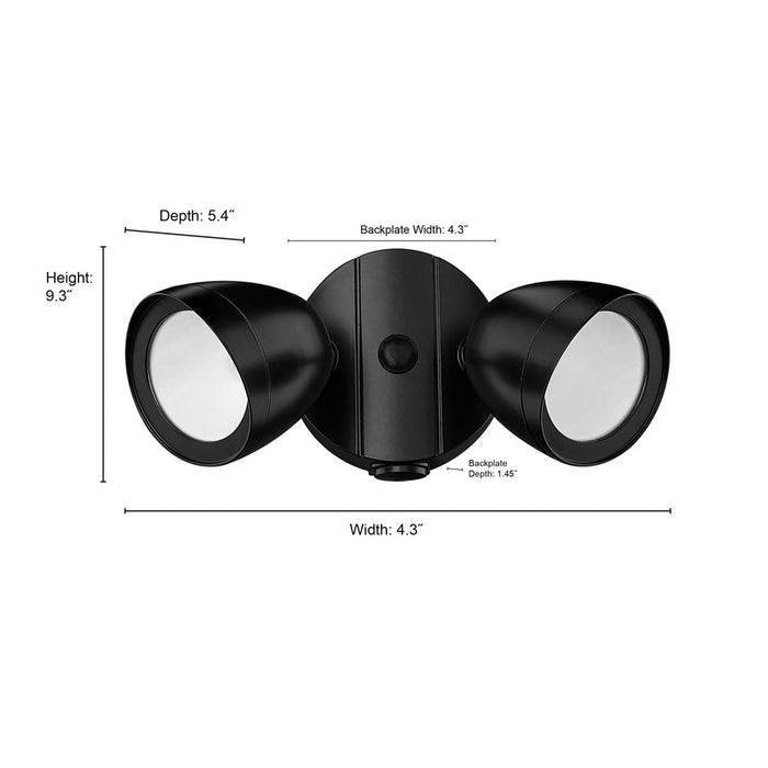 Millennium Lighting 2Lt 9" Security Flood Light, White/White