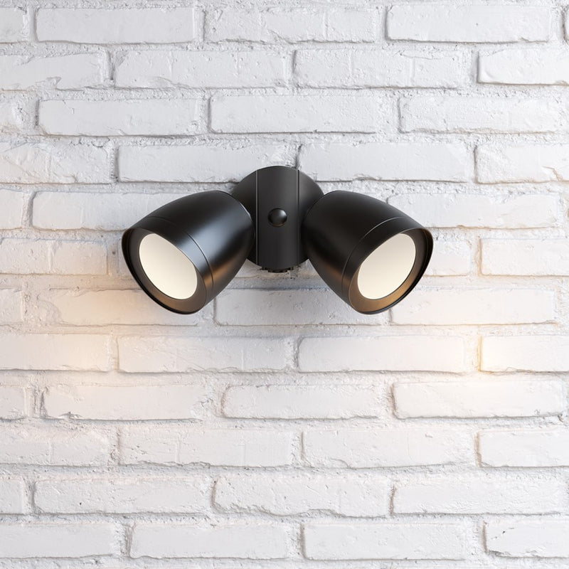 Millennium Lighting 2Lt 9" Security Flood Light, Black/Black