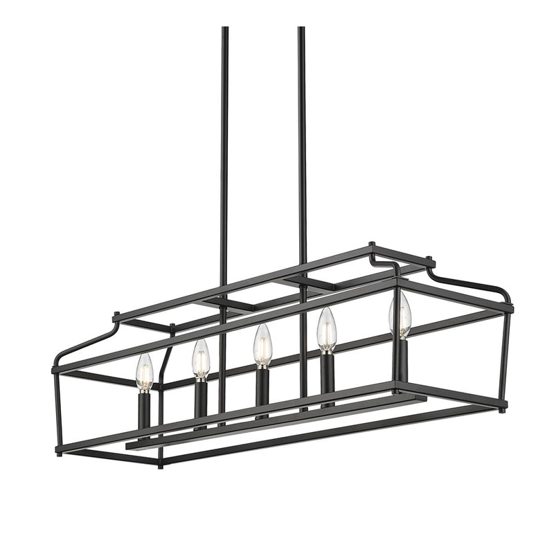 Millennium Lighting Nellita 5Lt 34" Island, Black - 19105-MB