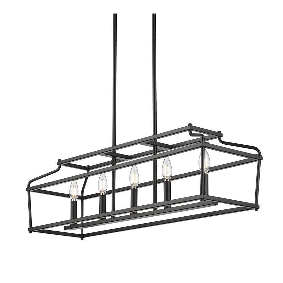 Millennium Lighting Nellita 5Lt 34" Island, Black - 19105-MB