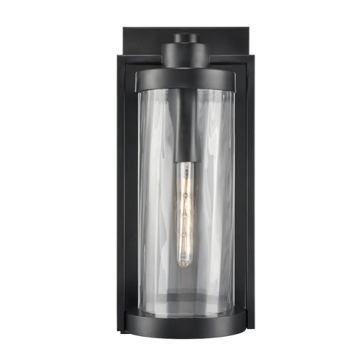 Millennium Braselton 1Lt 24" Outdoor Sconce, Black/Clear Ribbed