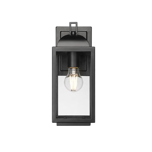 Millennium Beaufort 1Lt 13" Outdoor Wall Sconce, Black/Clear