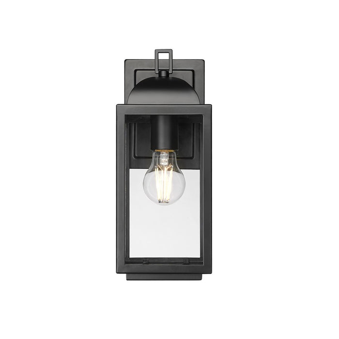 Millennium Beaufort 1Lt 13" Outdoor Wall Sconce, Black/Clear