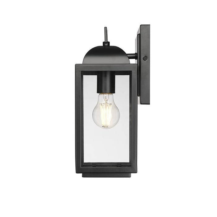 Millennium Beaufort 1Lt 13" Outdoor Wall Sconce, Black/Clear