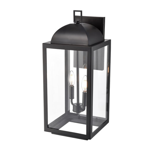 Millennium Lighting Beaufort 2Lt 22" Outdoor Sconce, Black/Clear - 194002-PBK