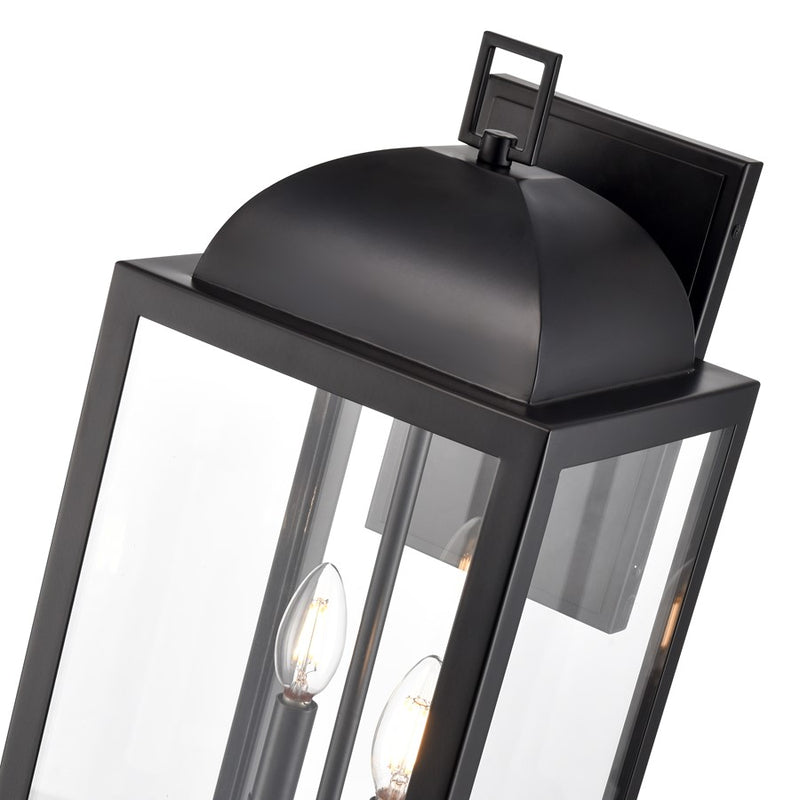 Millennium Lighting Beaufort 2Lt 22" Outdoor Sconce, Black/Clear