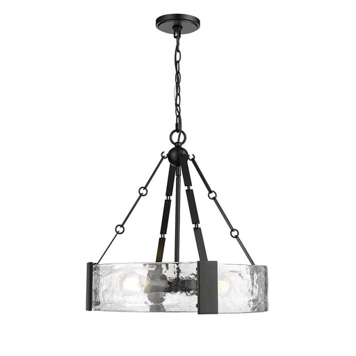 Millennium Lighting Rezi 3Lt 20" Pendant, Black/Clear Handmade