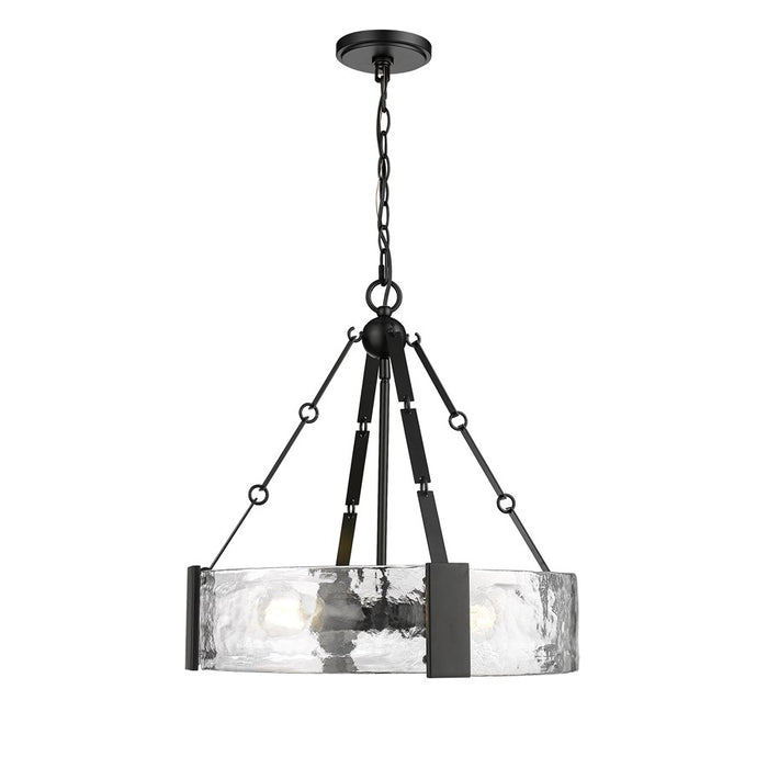 Millennium Lighting Rezi 3Lt 20" Pendant, Black/Clear Handmade