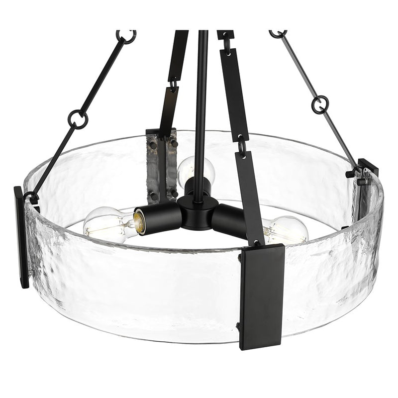 Millennium Lighting Rezi 3Lt 20" Pendant, Black/Clear Handmade