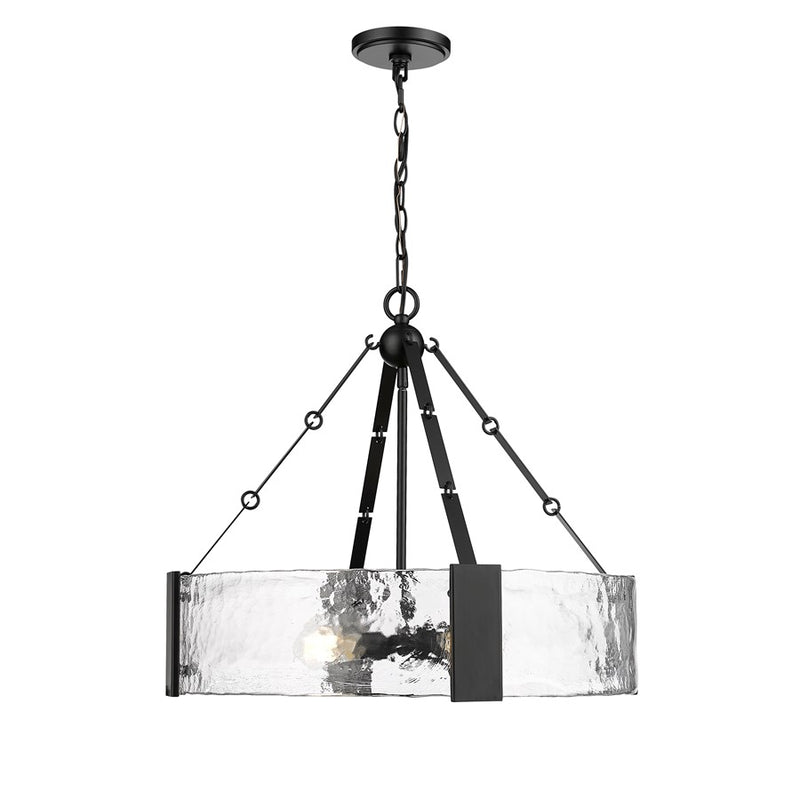 Millennium Lighting Rezi 4Lt 21" Pendant, Black/Clear Handmade
