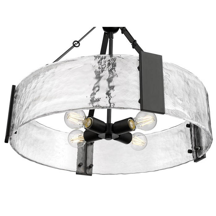 Millennium Lighting Rezi 4Lt 21" Pendant, Black/Clear Handmade