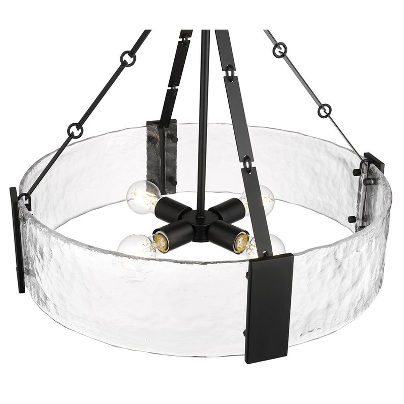 Millennium Lighting Rezi 4Lt 21" Pendant, Black/Clear Handmade