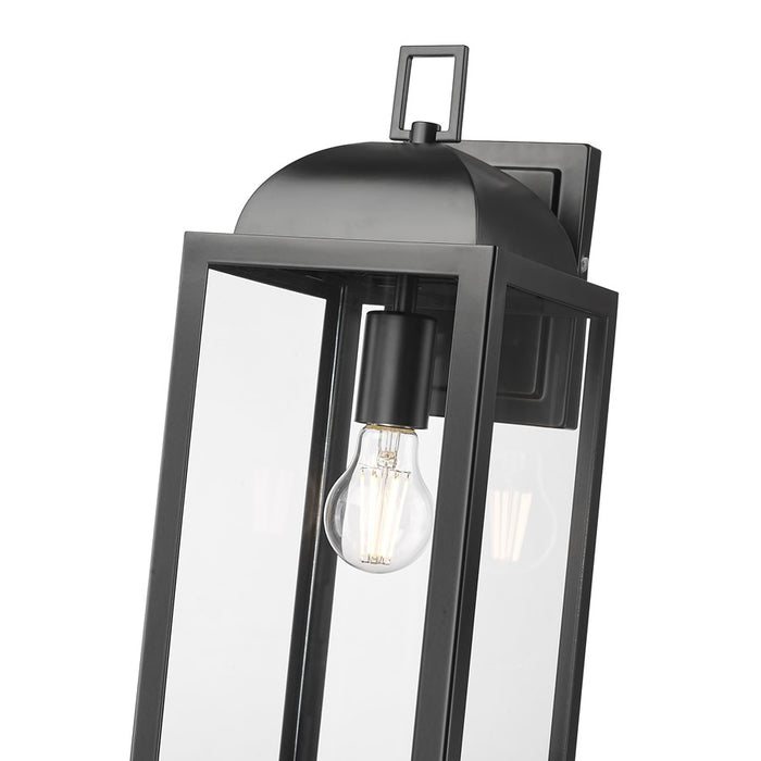 Millennium Beaufort 1Lt 18" Outdoor Wall Sconce, Black/Clear