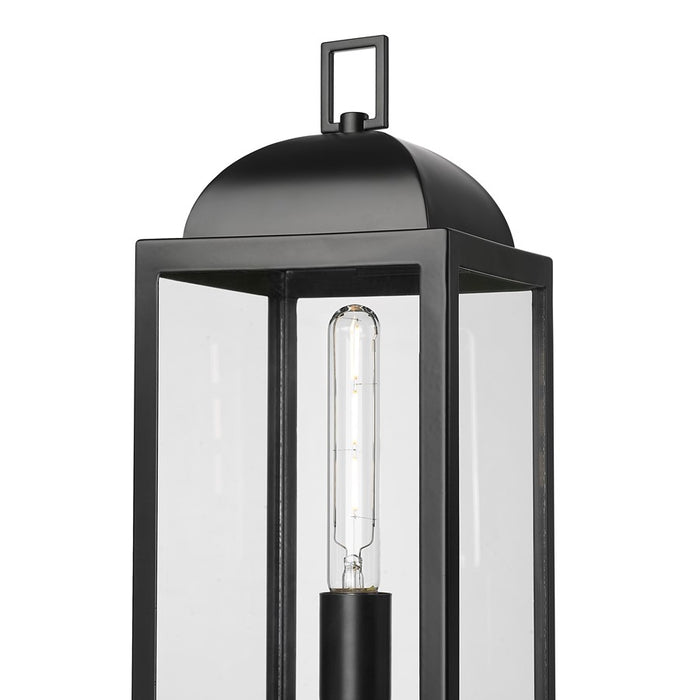 Millennium Beaufort 1Lt 21" Outdoor Post Lantern, Black/Clear