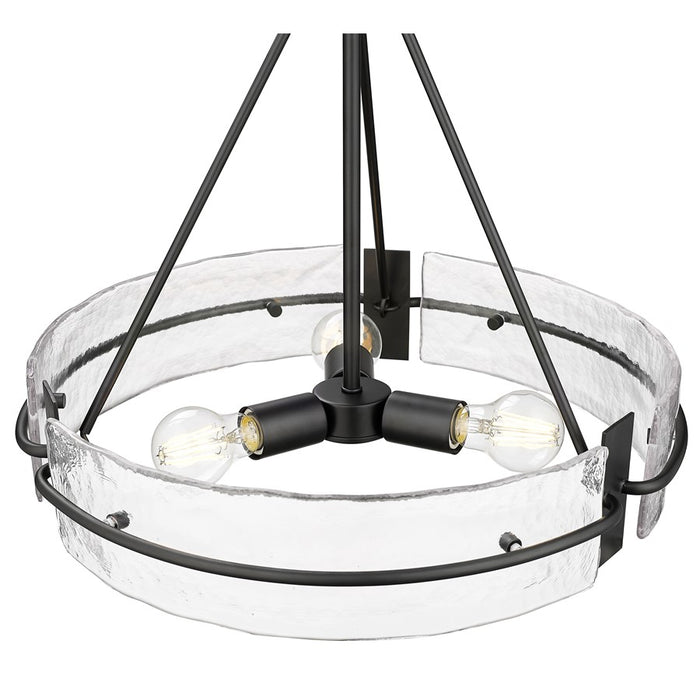 Millennium Lighting Rezi 3Lt 17" Pendant, Black/Clear Handmade