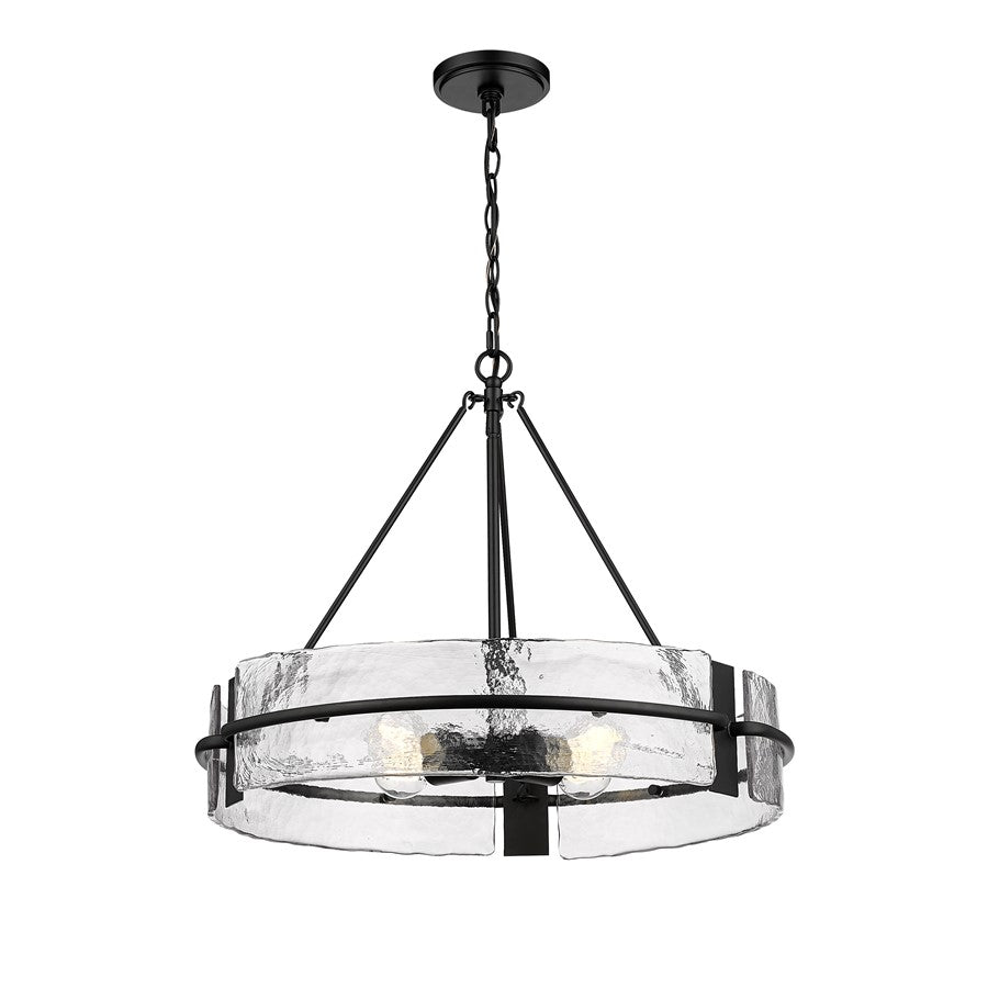 Millennium Lighting Rezi 4Lt 20" Pendant, Black/Clear Handmade - 19504-MB