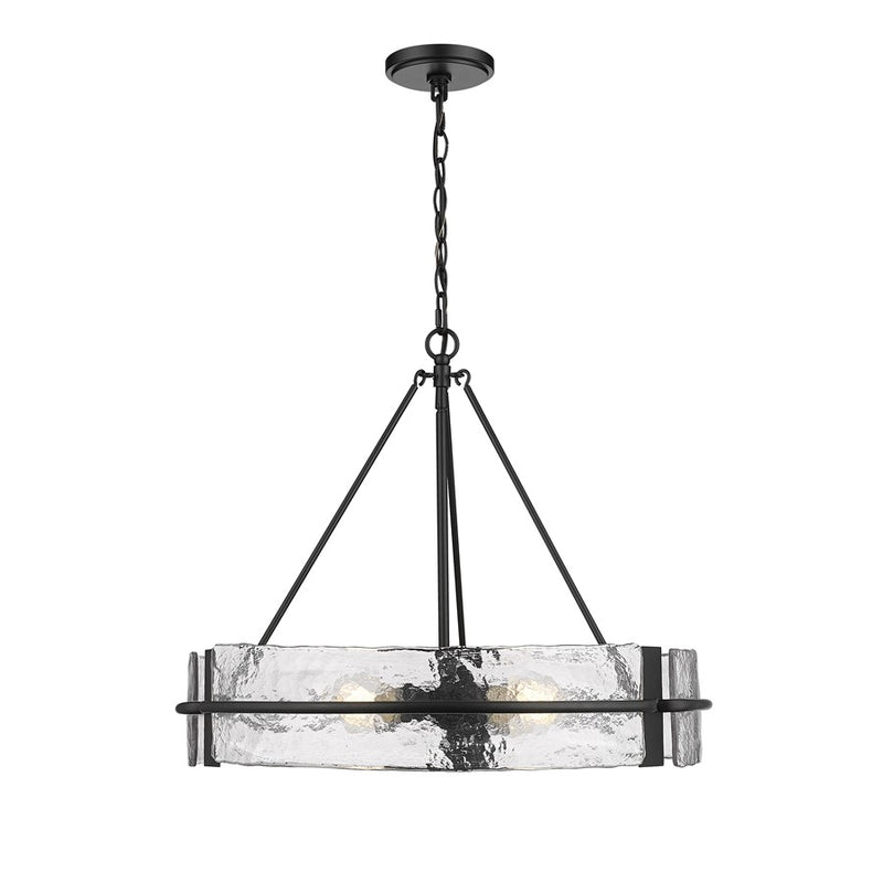 Millennium Lighting Rezi 4Lt 20" Pendant, Black/Clear Handmade