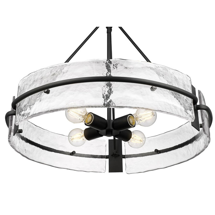 Millennium Lighting Rezi 4Lt 20" Pendant, Black/Clear Handmade