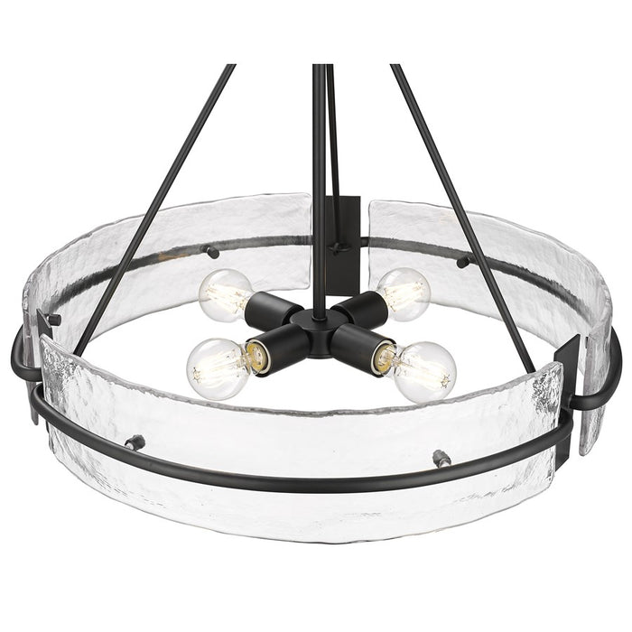 Millennium Lighting Rezi 4Lt 20" Pendant, Black/Clear Handmade