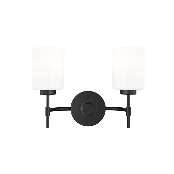 Millennium Lighting Keylee 2Lt 16" Vanity, Black/Glossy Opal White