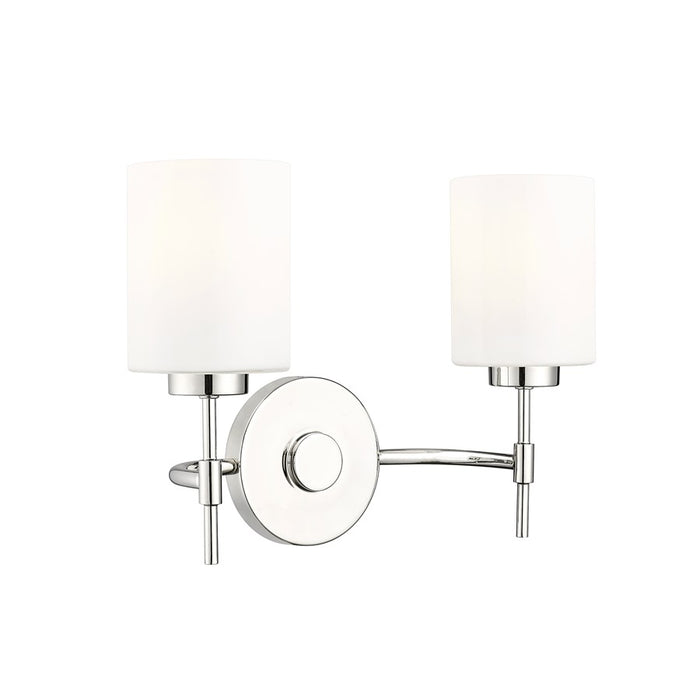 Millennium Lighting Keylee 2Lt 16" Vanity, Nickel/Glossy Opal White - 19602-PN